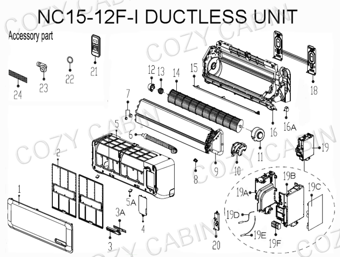 DUCTLESS FURNACE UNIT (NC15-12F-I) #NC15-12F-I